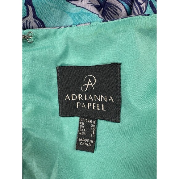 Adrianna Papell Cap Sleeve Floral Sheath Dress Size 6 Blue Floral Easter Spring - Picture 5 of 13